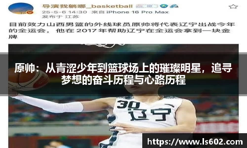 原帅：从青涩少年到篮球场上的璀璨明星，追寻梦想的奋斗历程与心路历程